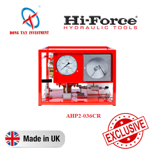 Bơm test áp suất sử dụng khí nén kèm vẽ biểu đồ Hi-Force AHP2-036CR